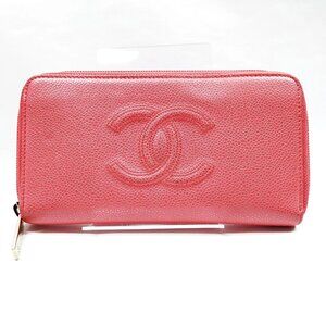 Authentic Chanel Long Wallet Pink Caviar Skin mn512-021726